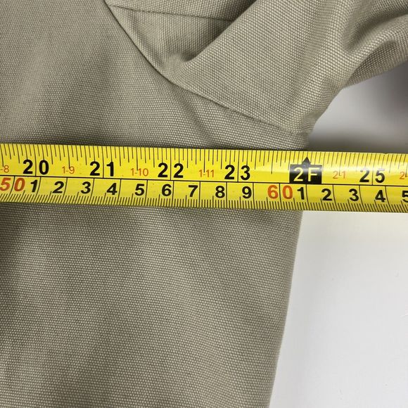 Eddie Bauer Blazer Men’s L Khaki Cotton Canvas Unstructured Casual Oversized - Picture 13 of 16